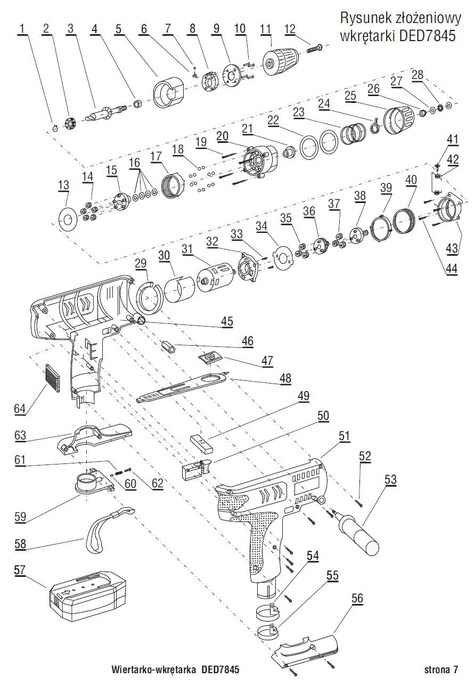 DEDRA Części zamienne do DED7845