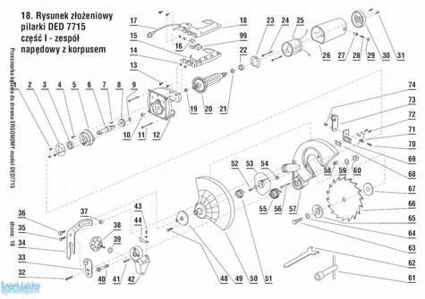DEDRA Części zamienne do DED7715.